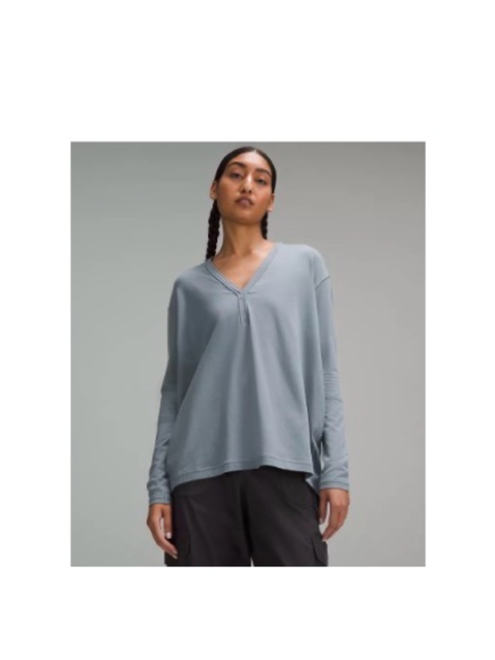 Back In Action V-Neck Long-Sleeve Shirt, Belgian Blue